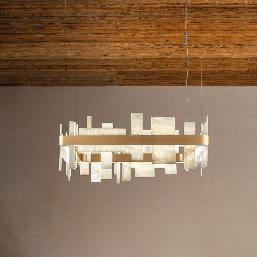 Honice Flake LED Alabaster Chandelier - Yovalighting