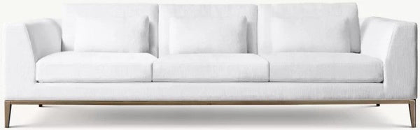 Italia Taper Arm 3-Seat Sofa - Metal Base