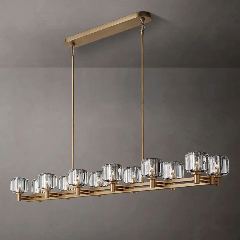 Demaret Crystal Double Linear Chandelier 72''