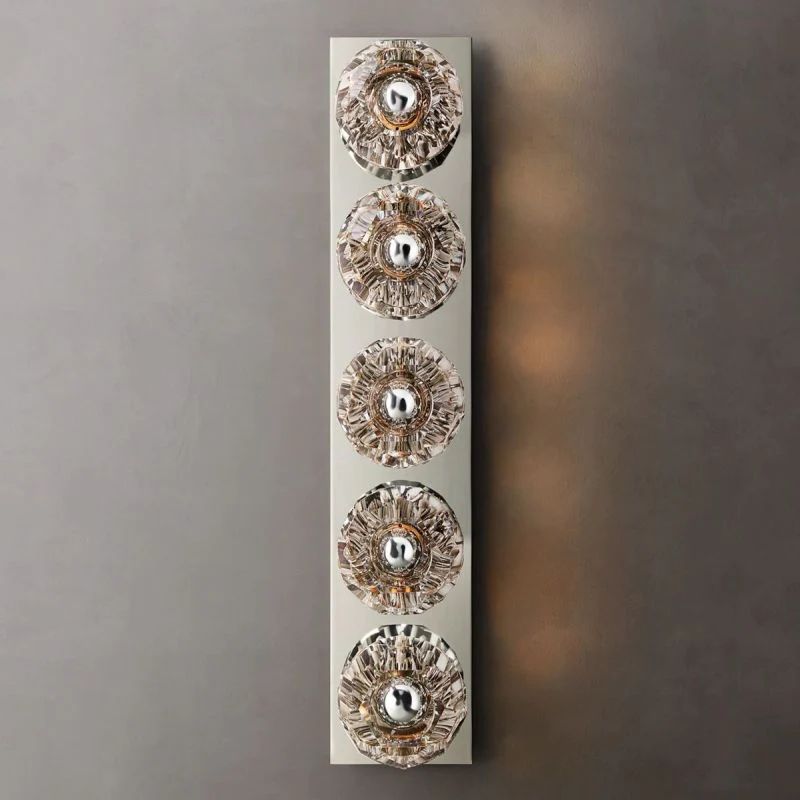 Cristal Clear Crystal Double Grand Wall Sconce Clear Glass Linear Grand Wall Sconce - Yovalighting