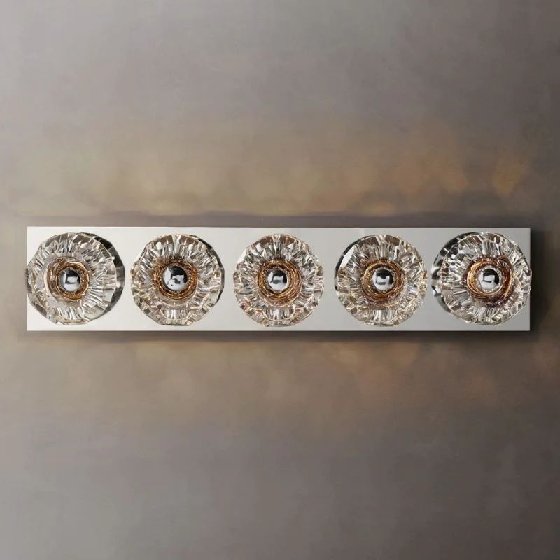 Cristal Clear Crystal Double Grand Wall Sconce Clear Glass Linear Grand Wall Sconce - Yovalighting