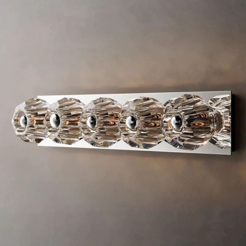 Cristal Clear Crystal Double Grand Wall Sconce Clear Glass Linear Grand Wall Sconce - Yovalighting