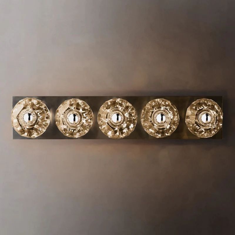 Cristal Clear Crystal Double Grand Wall Sconce Clear Glass Linear Grand Wall Sconce - Yovalighting