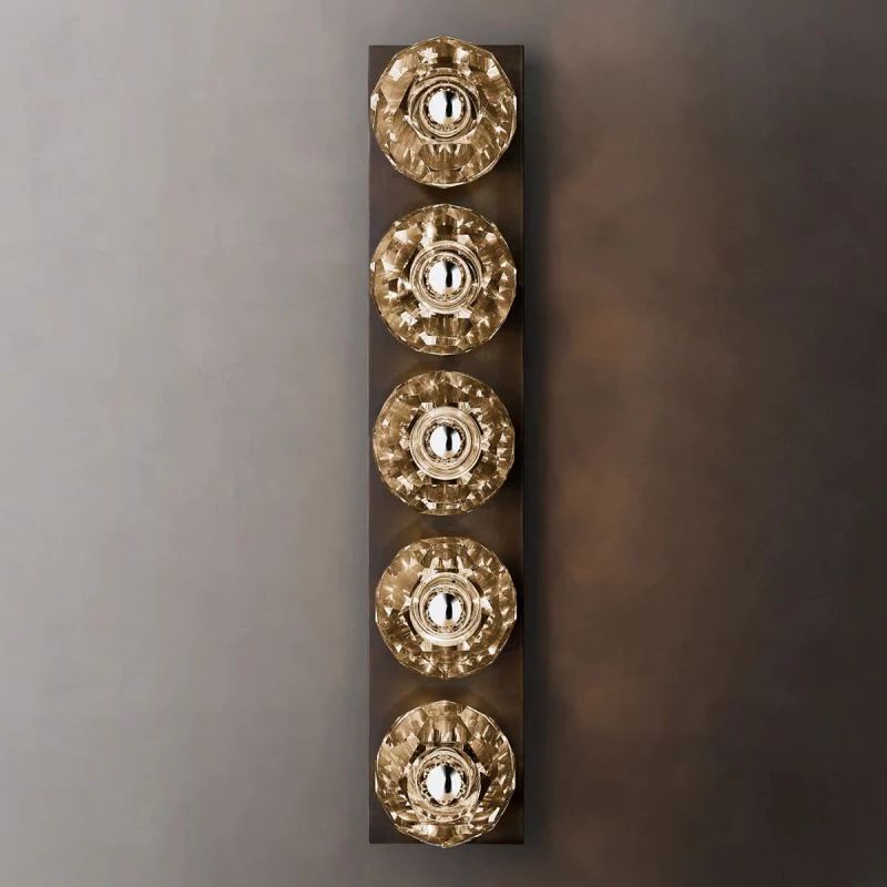 Cristal Clear Crystal Double Grand Wall Sconce Clear Glass Linear Grand Wall Sconce - Yovalighting
