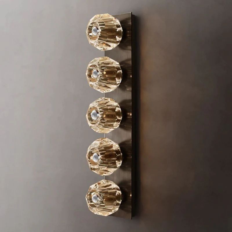 Cristal Clear Crystal Double Grand Wall Sconce Clear Glass Linear Grand Wall Sconce - Yovalighting