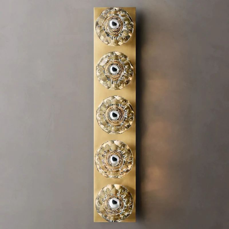 Cristal Clear Crystal Double Grand Wall Sconce Clear Glass Linear Grand Wall Sconce - Yovalighting