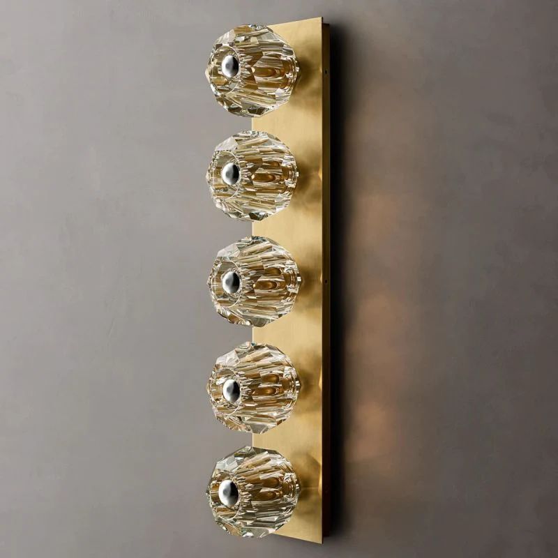 Cristal Clear Crystal Double Grand Wall Sconce Clear Glass Linear Grand Wall Sconce