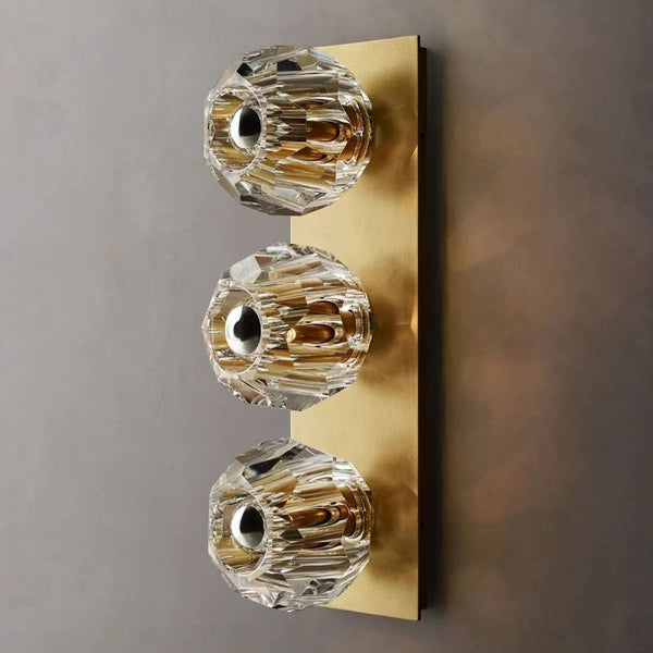 Cristal  Clear Crystal Linear Short Wall Sconce