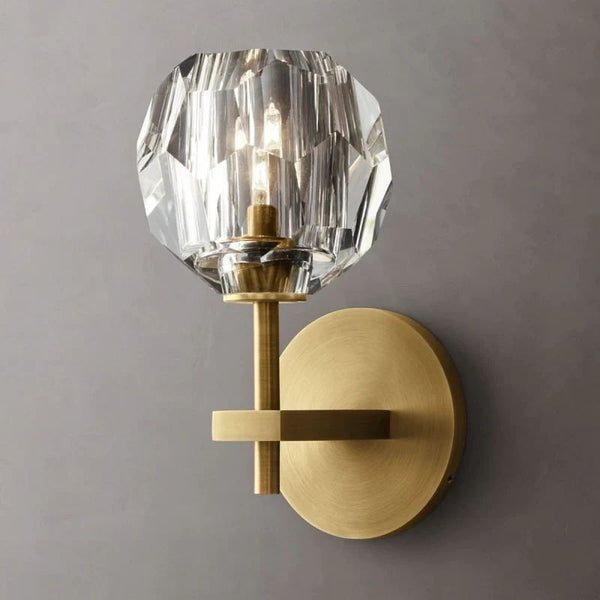 Boulle Cristal Clear Crystal Short Wall Sconce