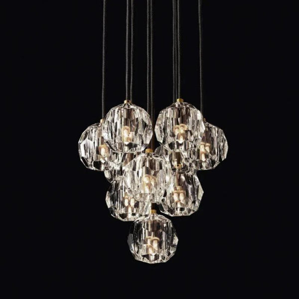 Boulle Cristal Crystal Round Cluster Chandelier 14"