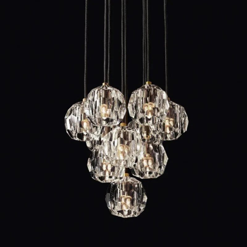 Boulle Cristal Crystal Round Cluster Chandelier 14