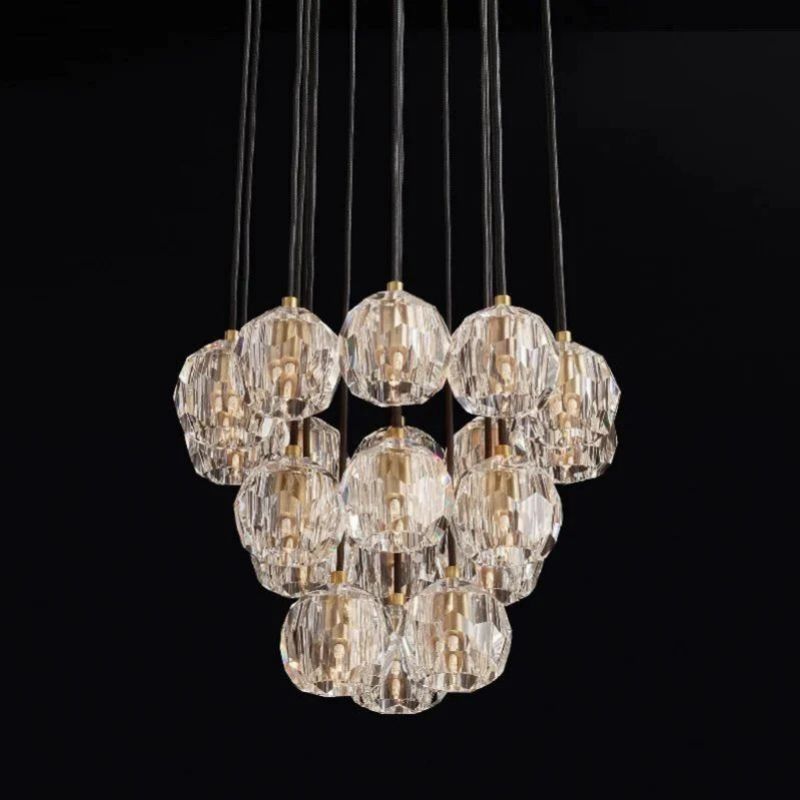 Boulle Cristal Crystal Round Cluster Chandelier 19