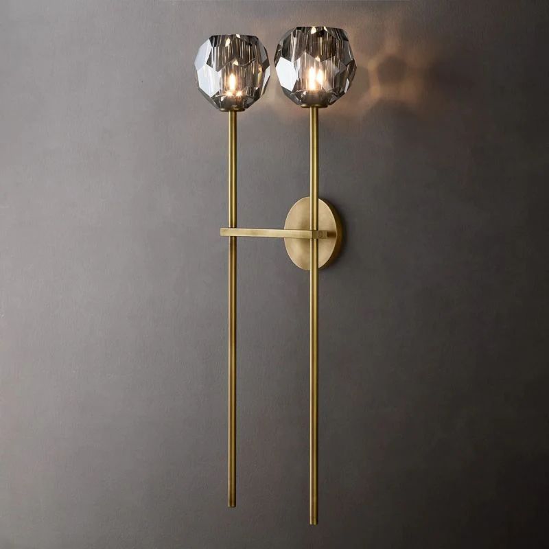 Boulle Cristal Smoke Crystal Double Grand Wall Sconce