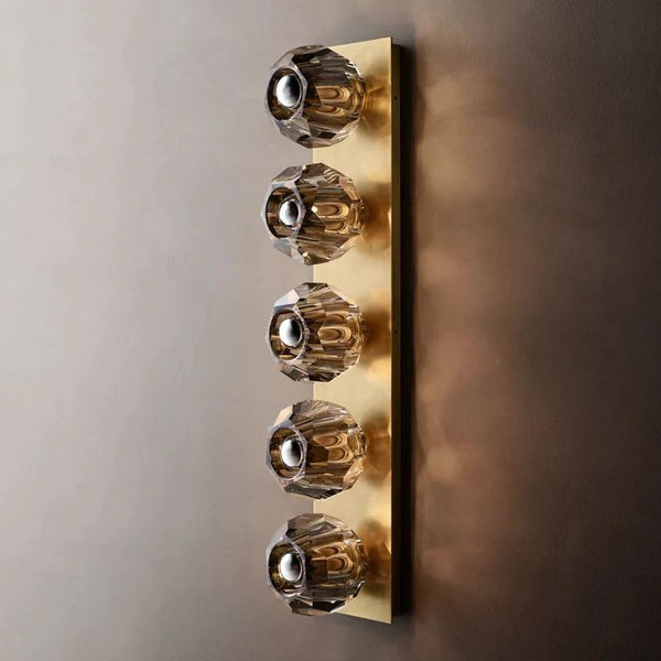 Boulle Cristal Smoke Crystal Linear Grand Wall Sconce
