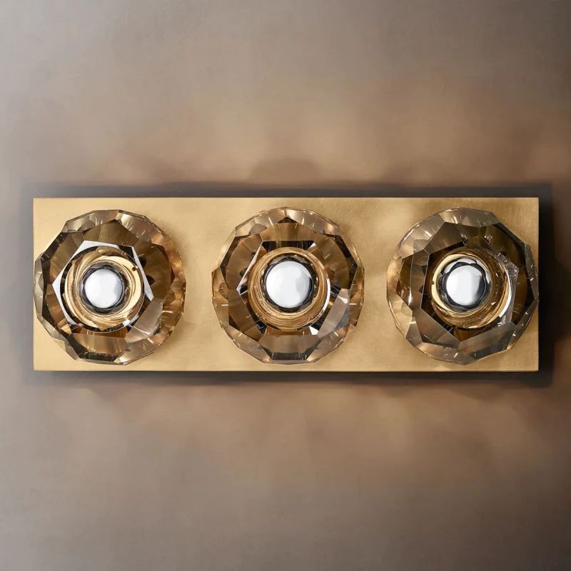 Boulle Cristal Smoke Crystal Linear Short Wall Sconce - Yovalighting