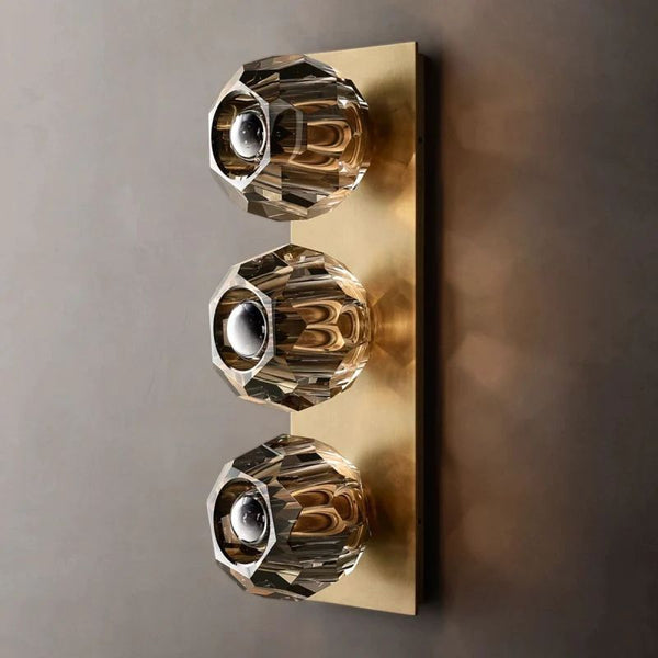 Boulle Cristal Smoke Crystal Linear Short Wall Sconce
