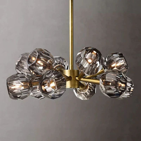 Boulle Cristal Smoke Crystal Round Chandelier 24"