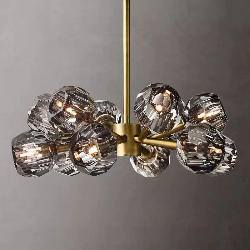 Boulle Cristal Smoke Crystal Round Chandelier 24