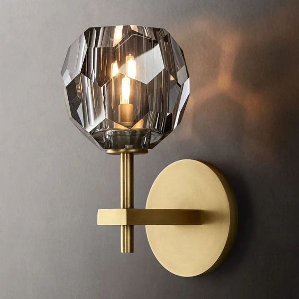 Boulle Cristal Smoke Crystal Short Wall Sconce