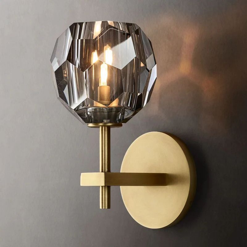 Boulle Cristal Smoke Crystal Short Wall Sconce