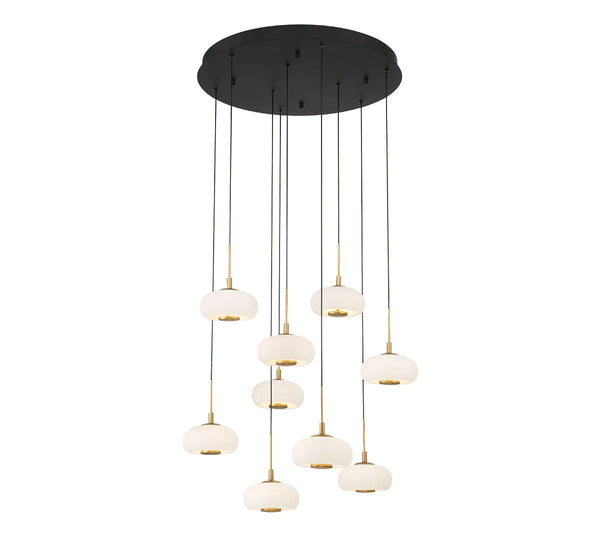 Lanterns Glass 9 Light Round LED Chandelier