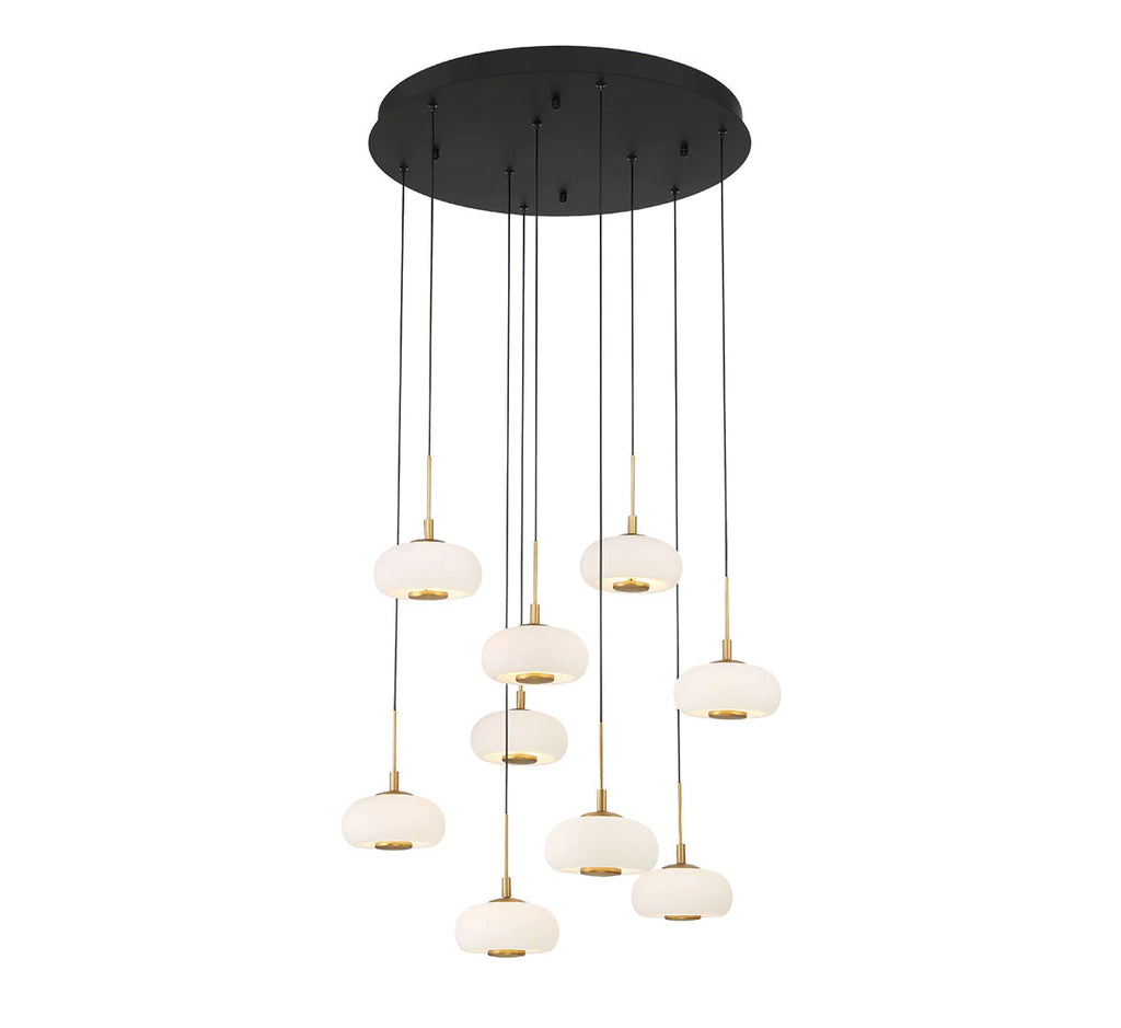 Lanterns Glass 9 Light Round LED Chandelier