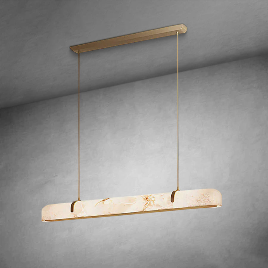 Linear Alabaster Chandelier, Kitchen Island Pendant Light - Yovalighting