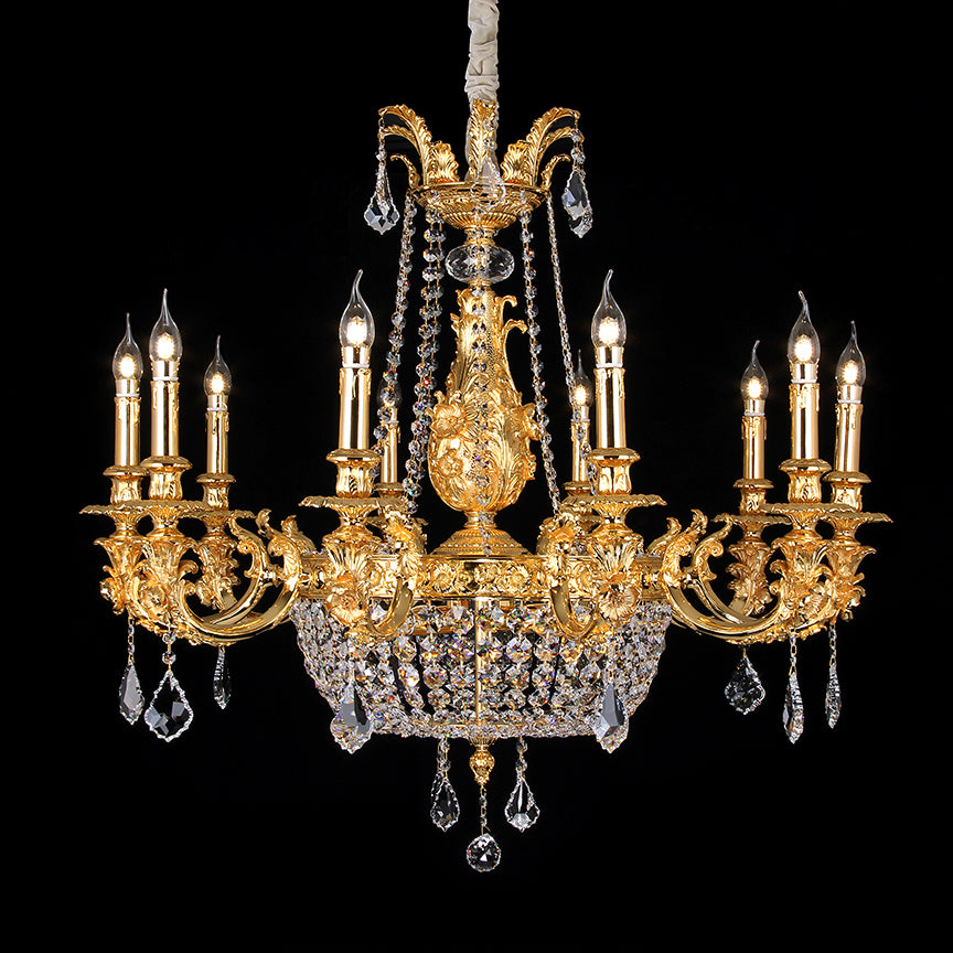Long candles french brass chandelier