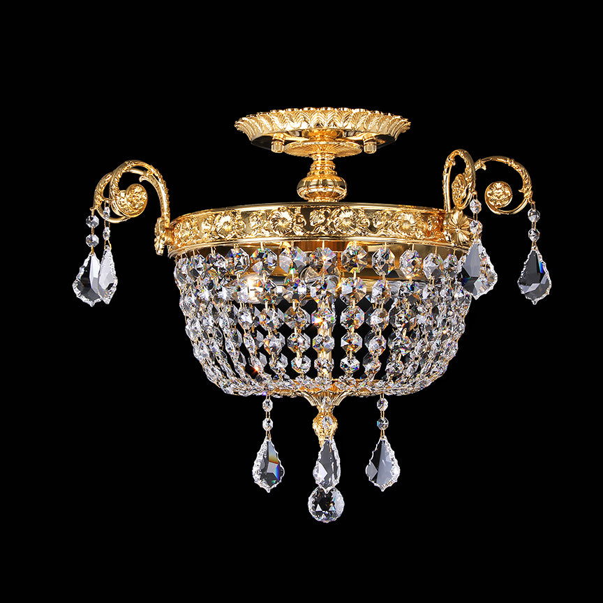 brass flush mount chandelier
