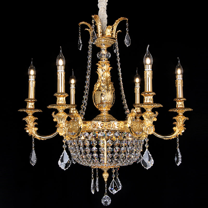 Simple brass candle chandelier