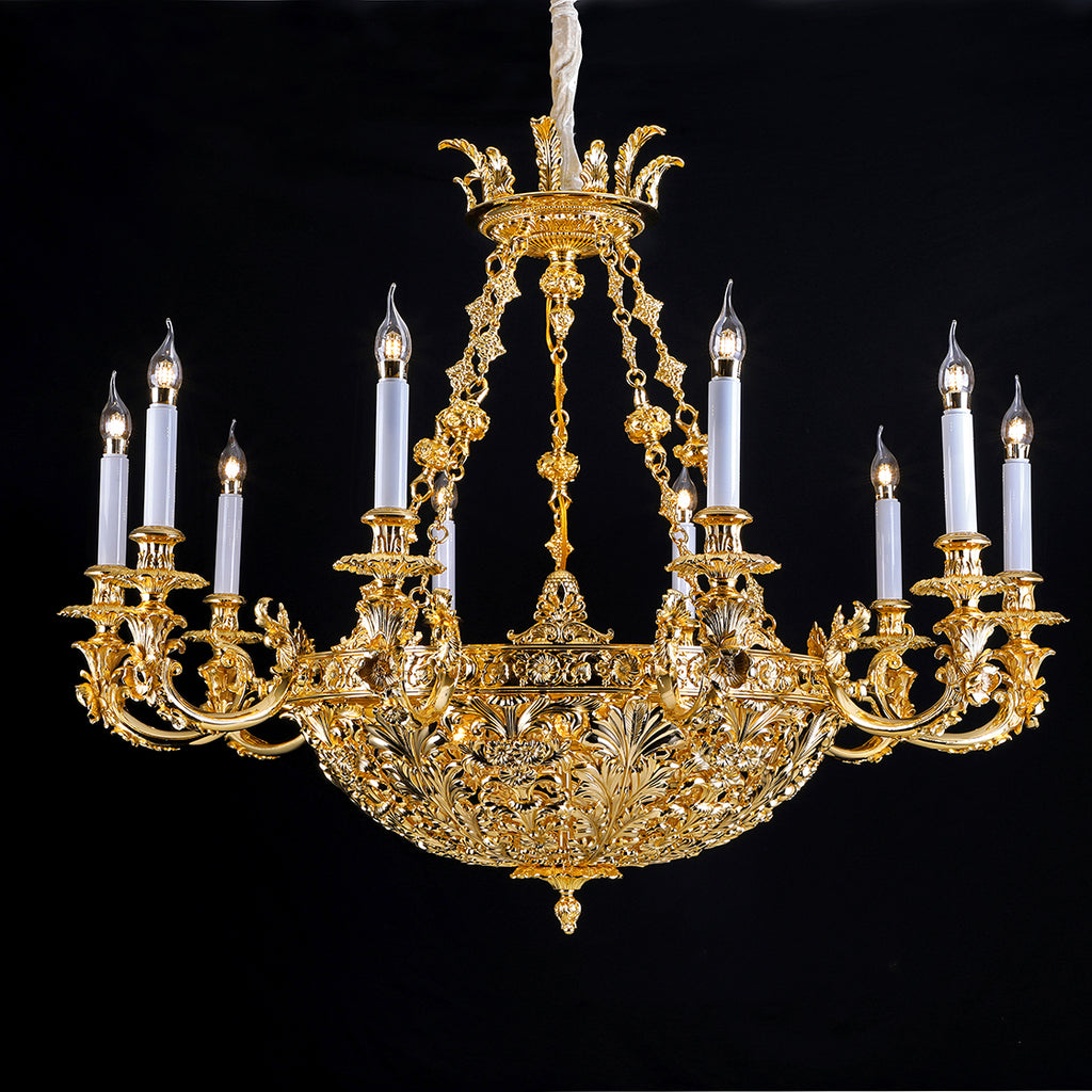 1950s brass chandelier