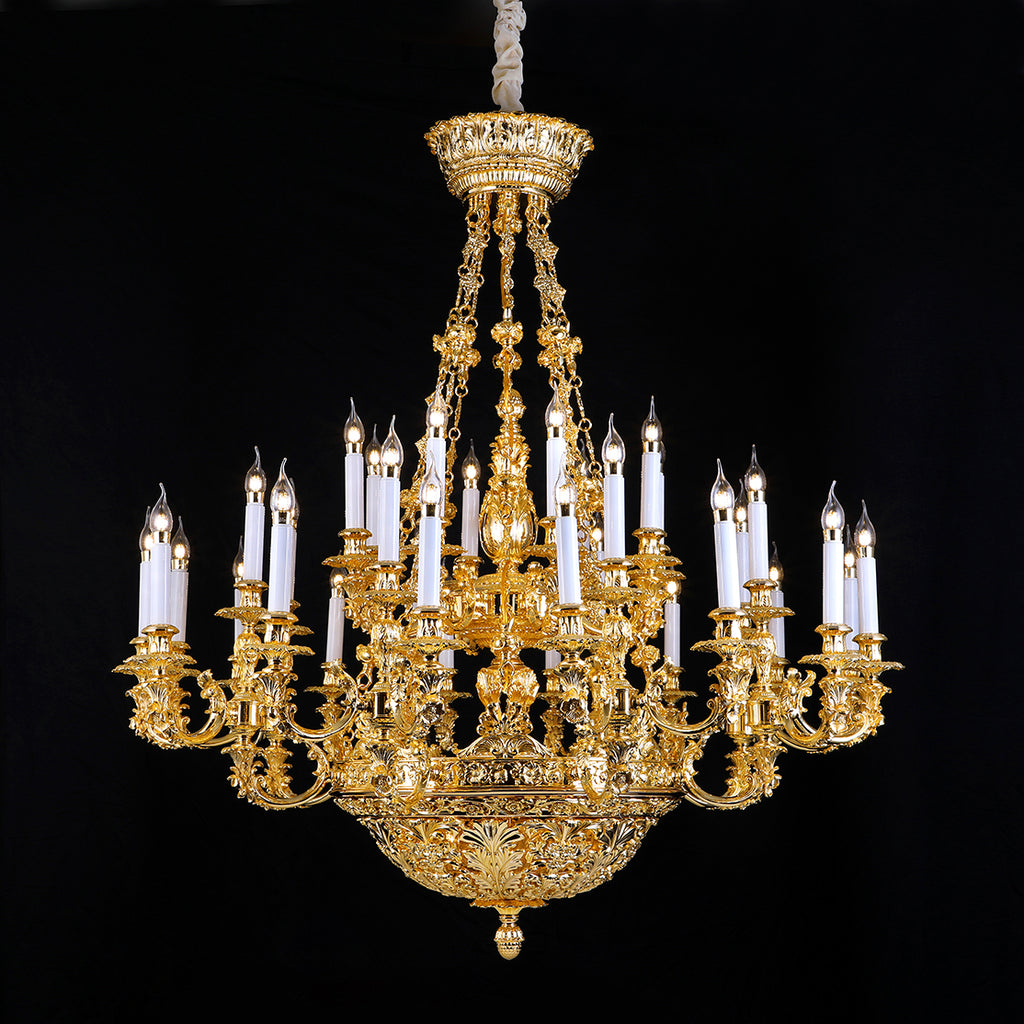 mid century chandelier brass