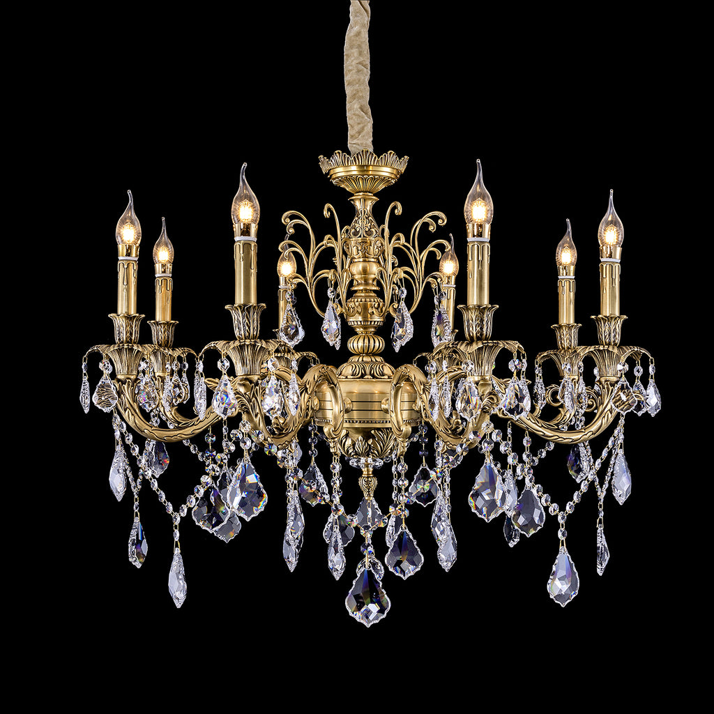 8 lights antique solid brass chandelier