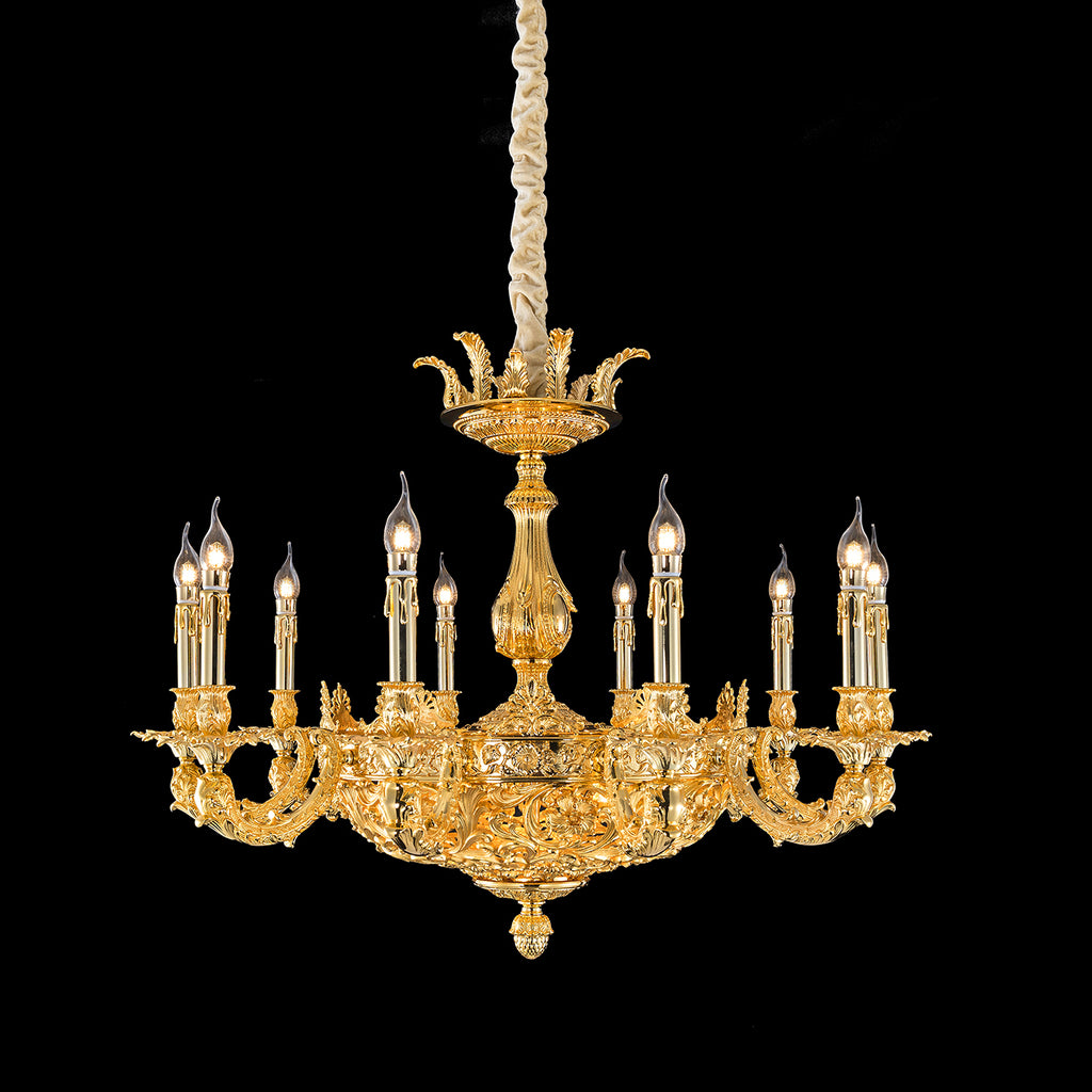 10 light brass chandelier