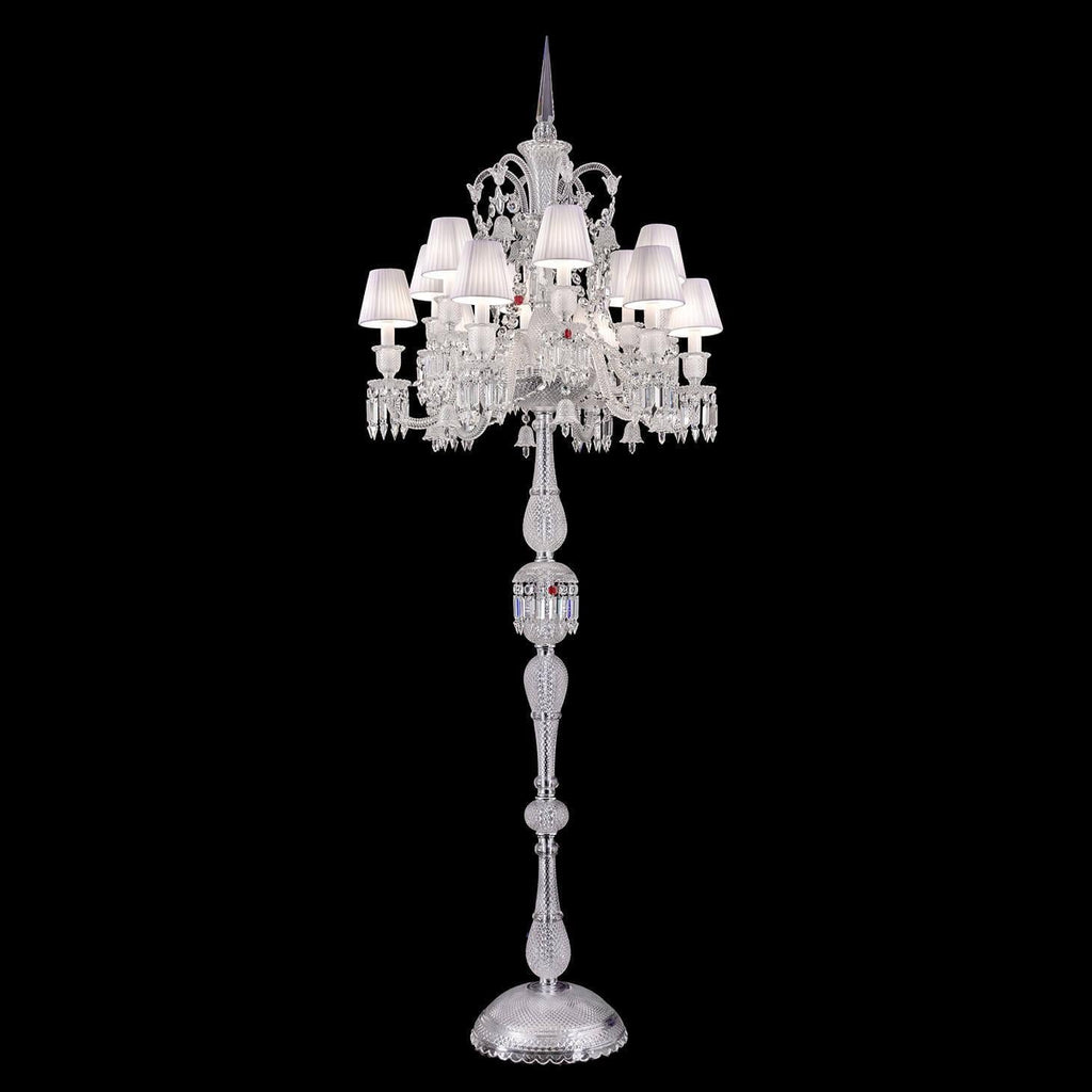 Auralite Classic Luxury Zénith Crystal Candelabra With Fabric Shade