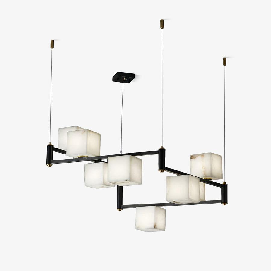 Alabaster Square Box Chandelier - Yovalighting