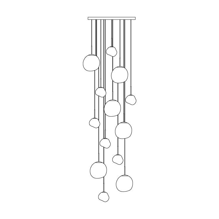 Multi Lava Round Chandelier - Yovalighting