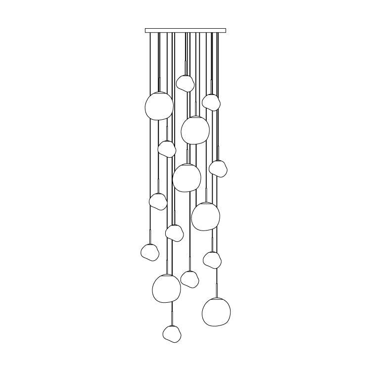 Multi Lava Round Chandelier - Yovalighting