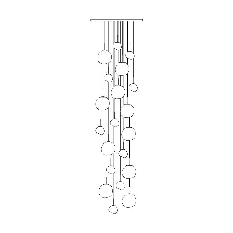 Multi Lava Round Chandelier - Yovalighting