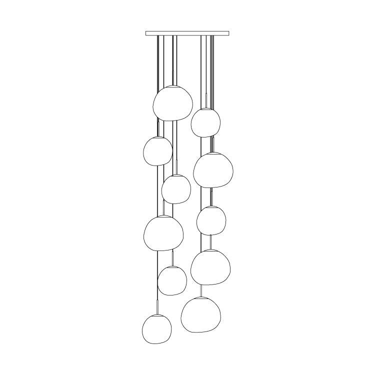 Multi Lava Round Chandelier - Yovalighting