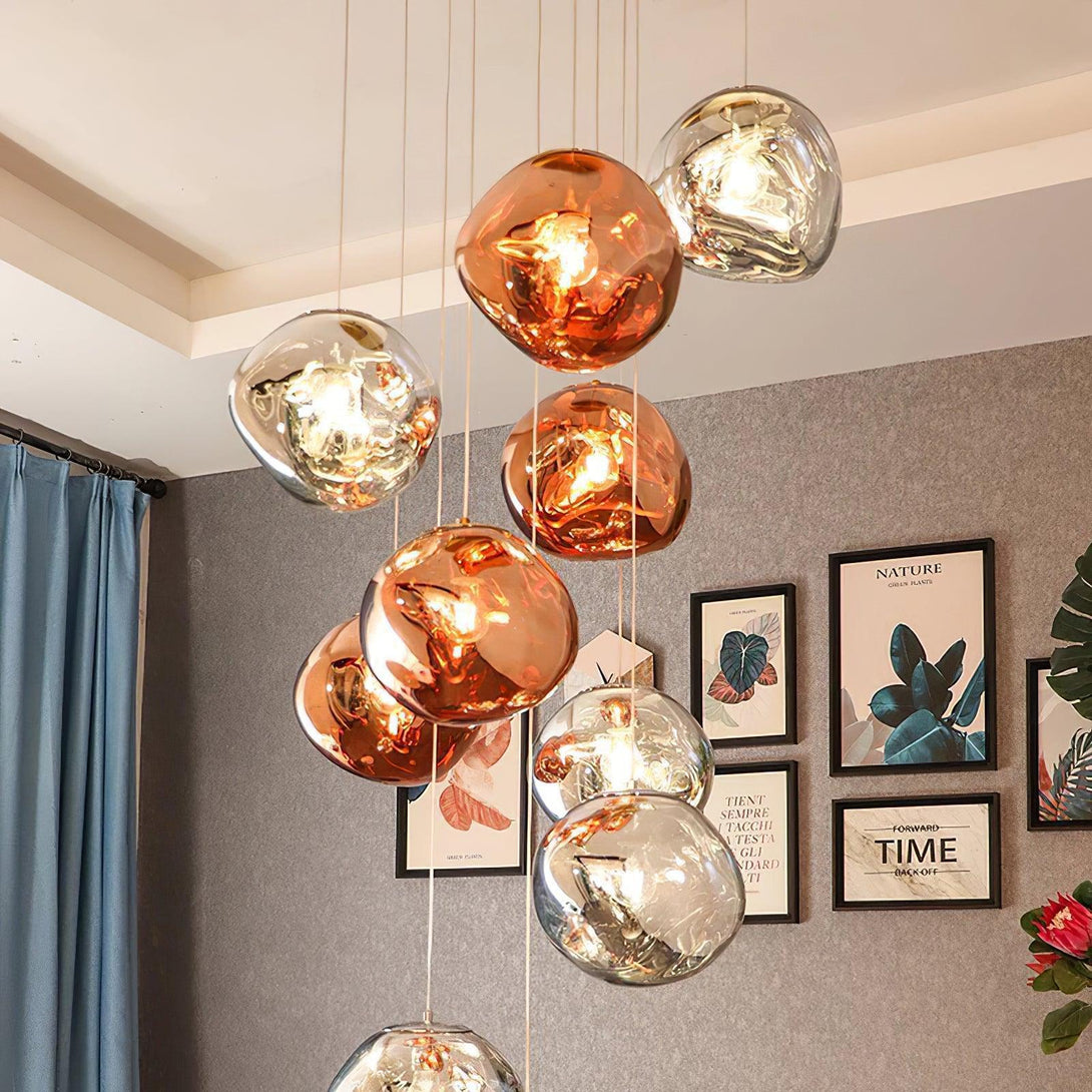 Multi Lava Round Chandelier - Yovalighting