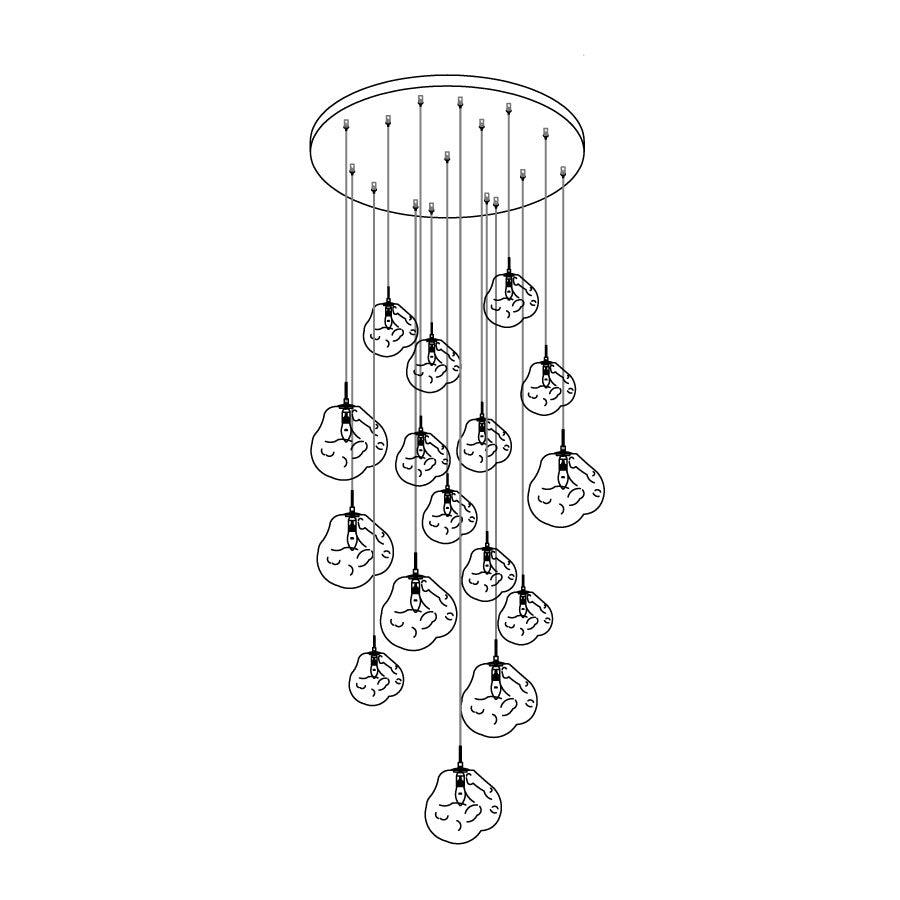 Multi Lava Round Chandelier - Yovalighting