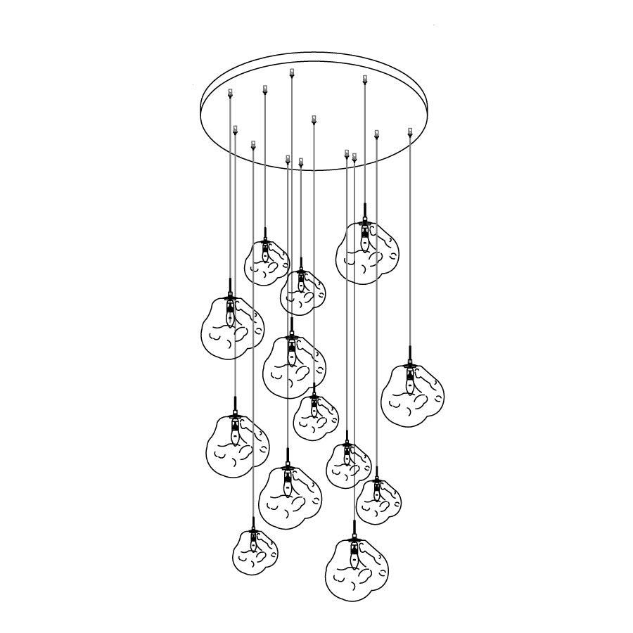 Multi Lava Round Chandelier - Yovalighting