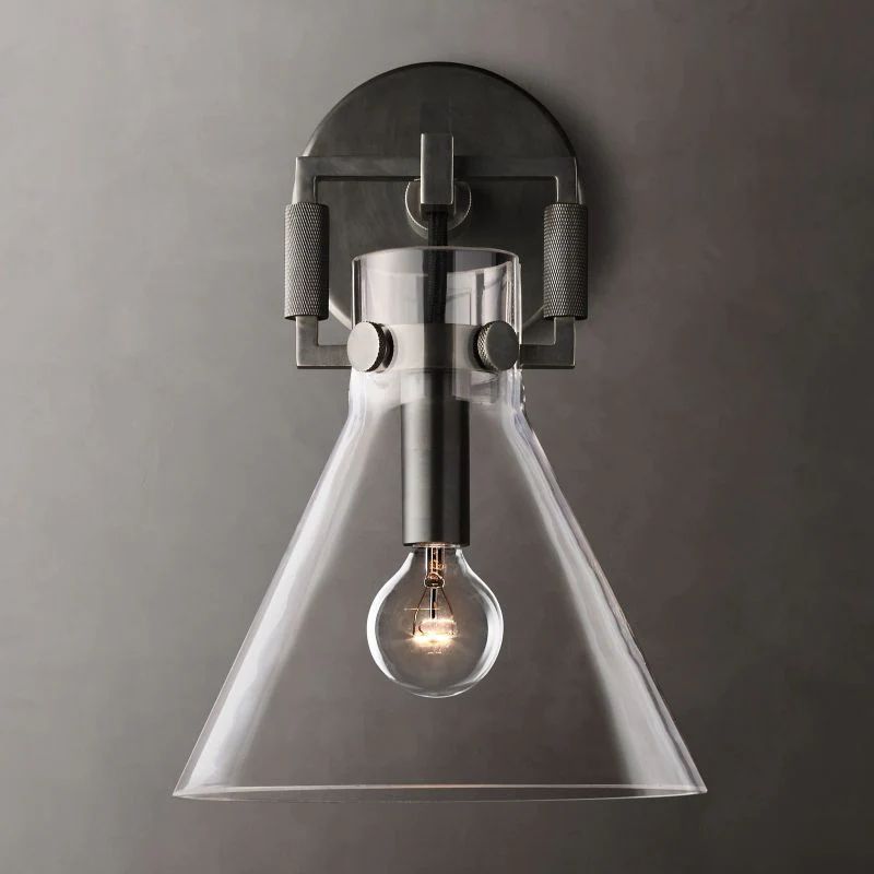 Mechanic Glass Funnel Sconce - Yovalighting