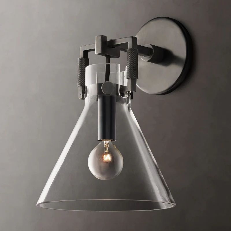 Mechanic Glass Funnel Sconce - Yovalighting