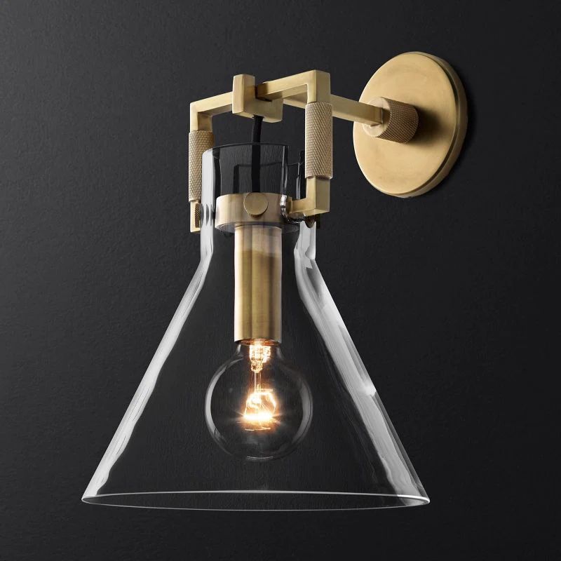 Mechanic Glass Funnel Sconce - Yovalighting