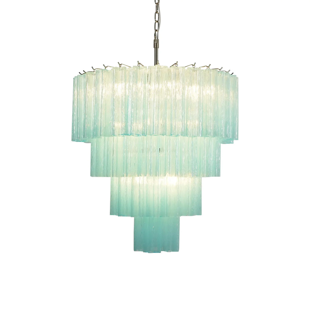 Murano Blue Glass Tubes Chandelier