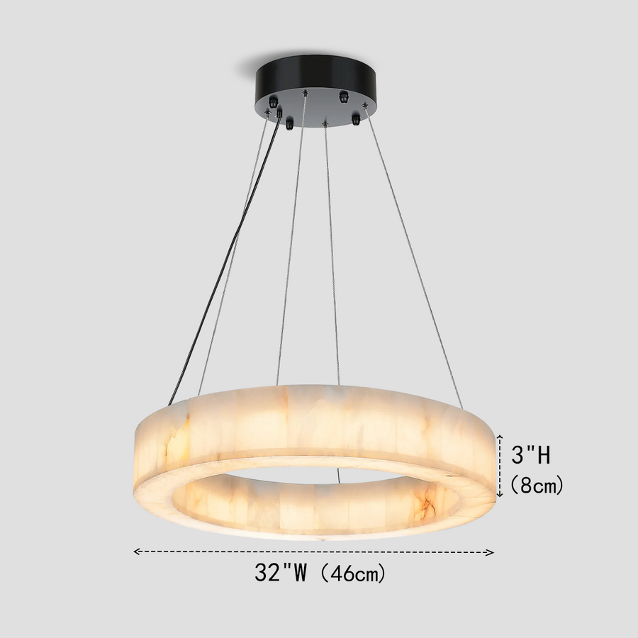 Alabaster Halo Ring Chandelier - Yovalighting