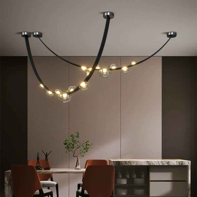 Minimalist Leather Belt Chandelier for Dining/Living Room