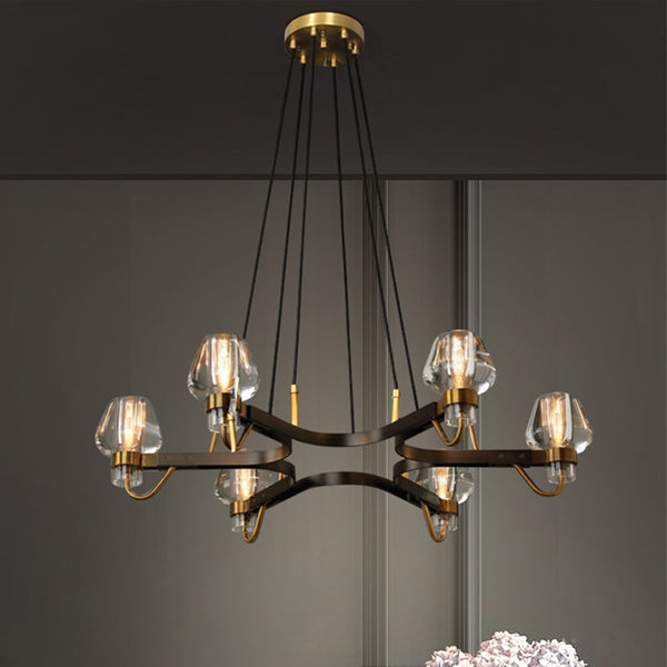 Post-modern Light Luxury Full Brass Chandelier for Living Room/Bedroom